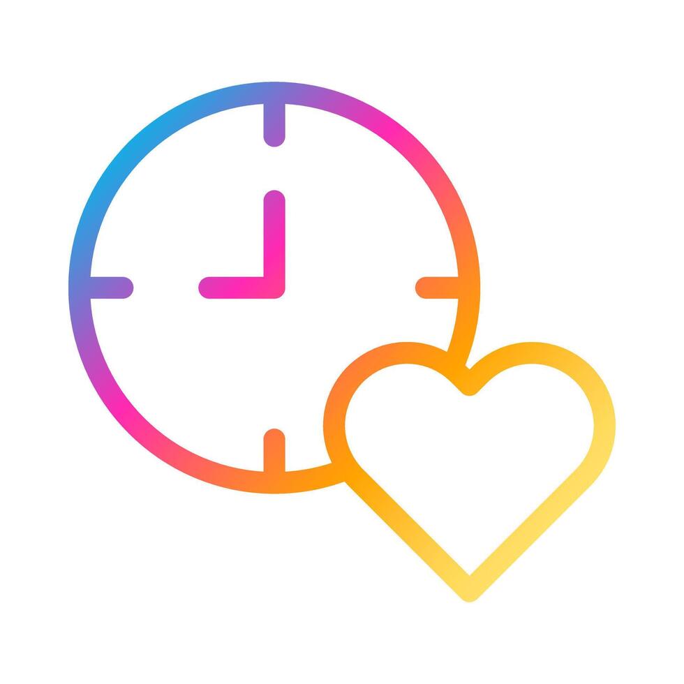 icono de reloj estilo degradado ilustración de san valentín elemento vectorial y símbolo perfecto. vector