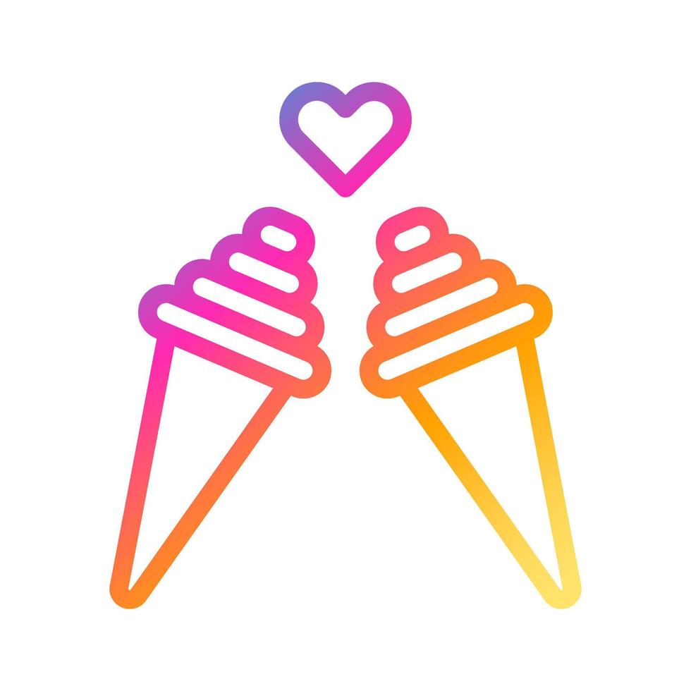 ice cream icon gradient style valentine illustration vector element and symbol perfect.