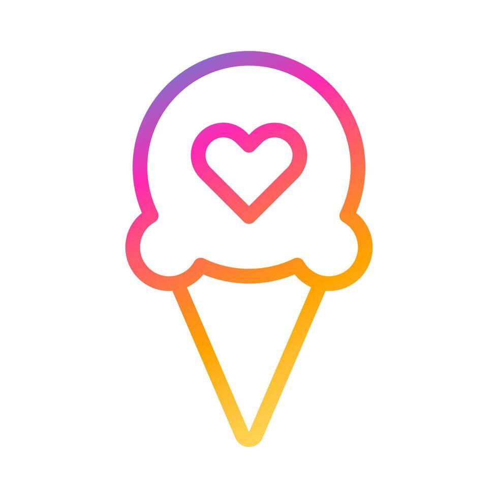 ice cream icon gradient style valentine illustration vector element and symbol perfect.