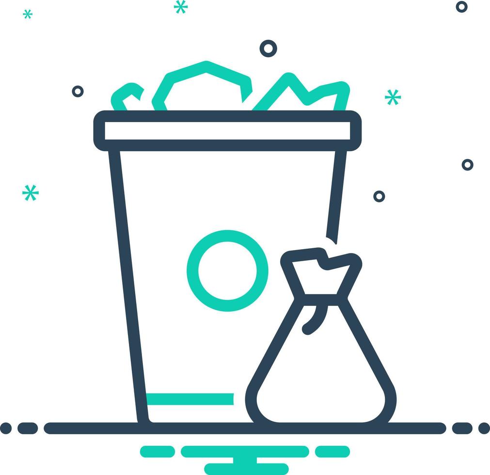 mix icon for garbage vector