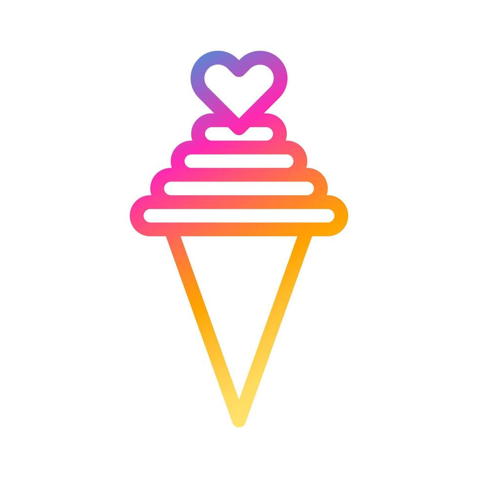 icono de helado estilo degradado ilustración de san valentín elemento vectorial y símbolo perfecto. vector