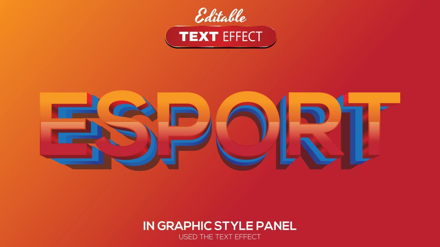 3D editable text effect esport theme vector