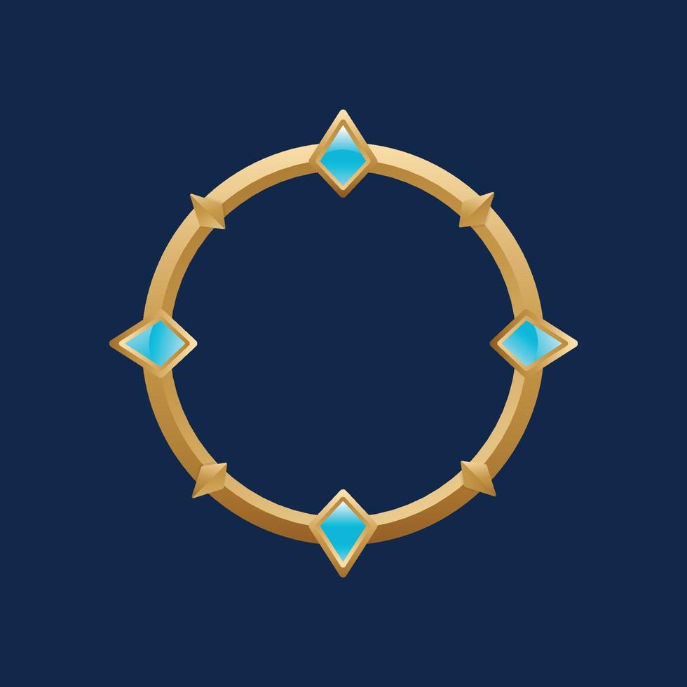 Metal circle frame border kit for game asset icons interface vector