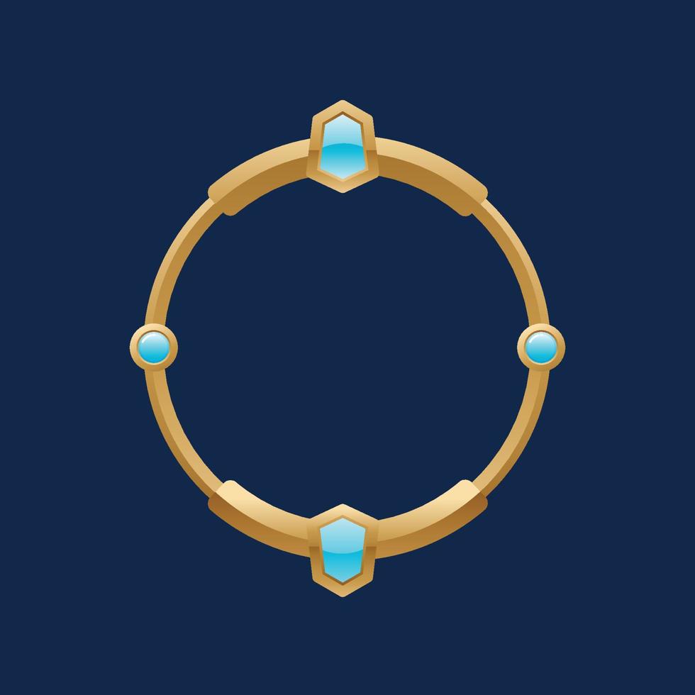 Metal circle frame border kit for game asset icons interface vector