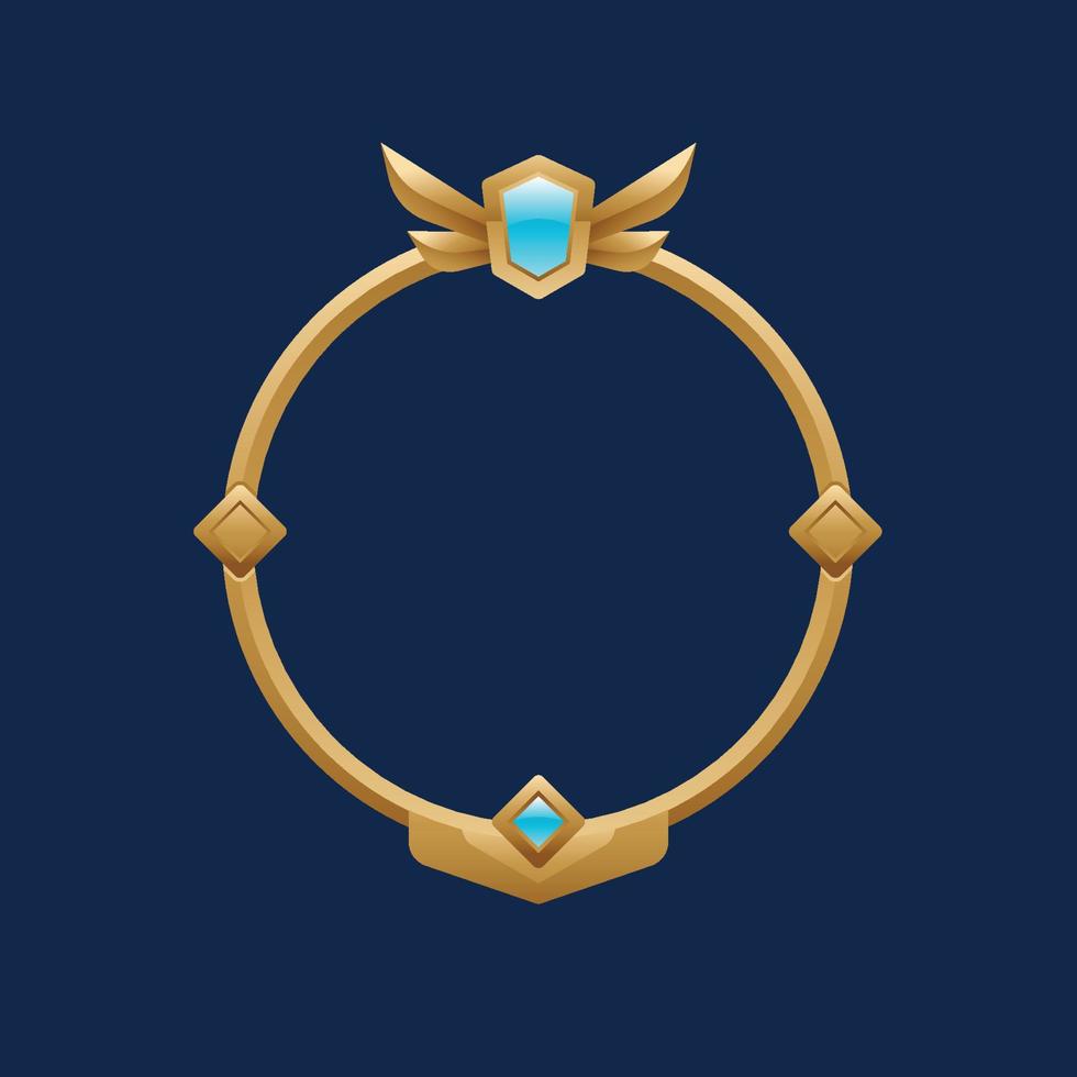 Metal circle frame border kit for game asset icons interface vector