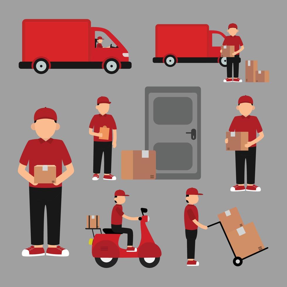 Delivery man character vector illustration