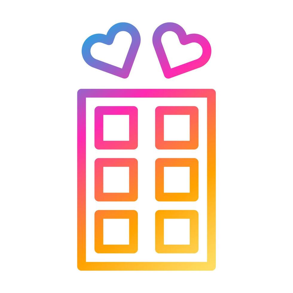 chocolate icon gradient style valentine illustration vector element and symbol perfect.