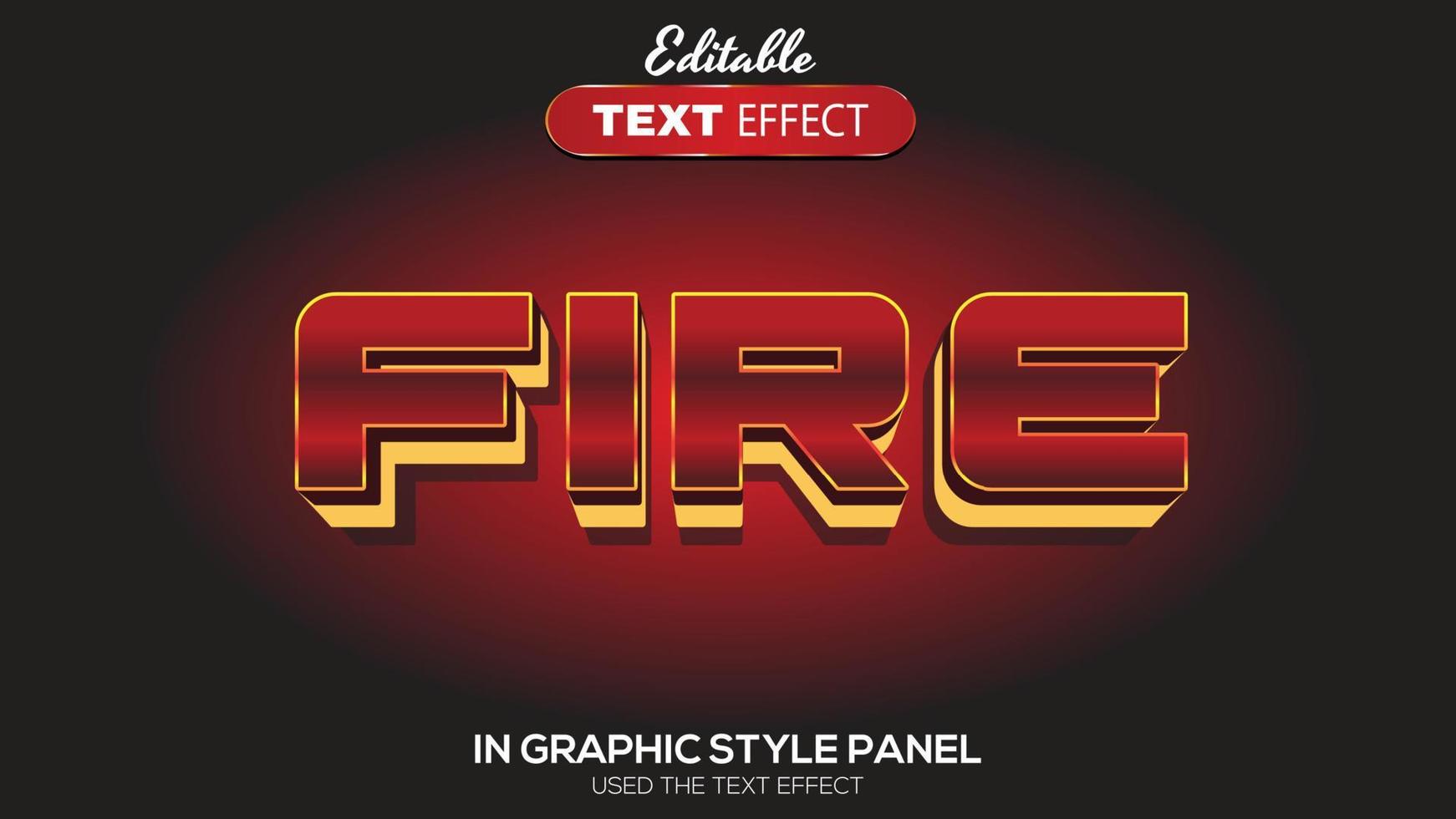 3D editable text effect fire theme vector