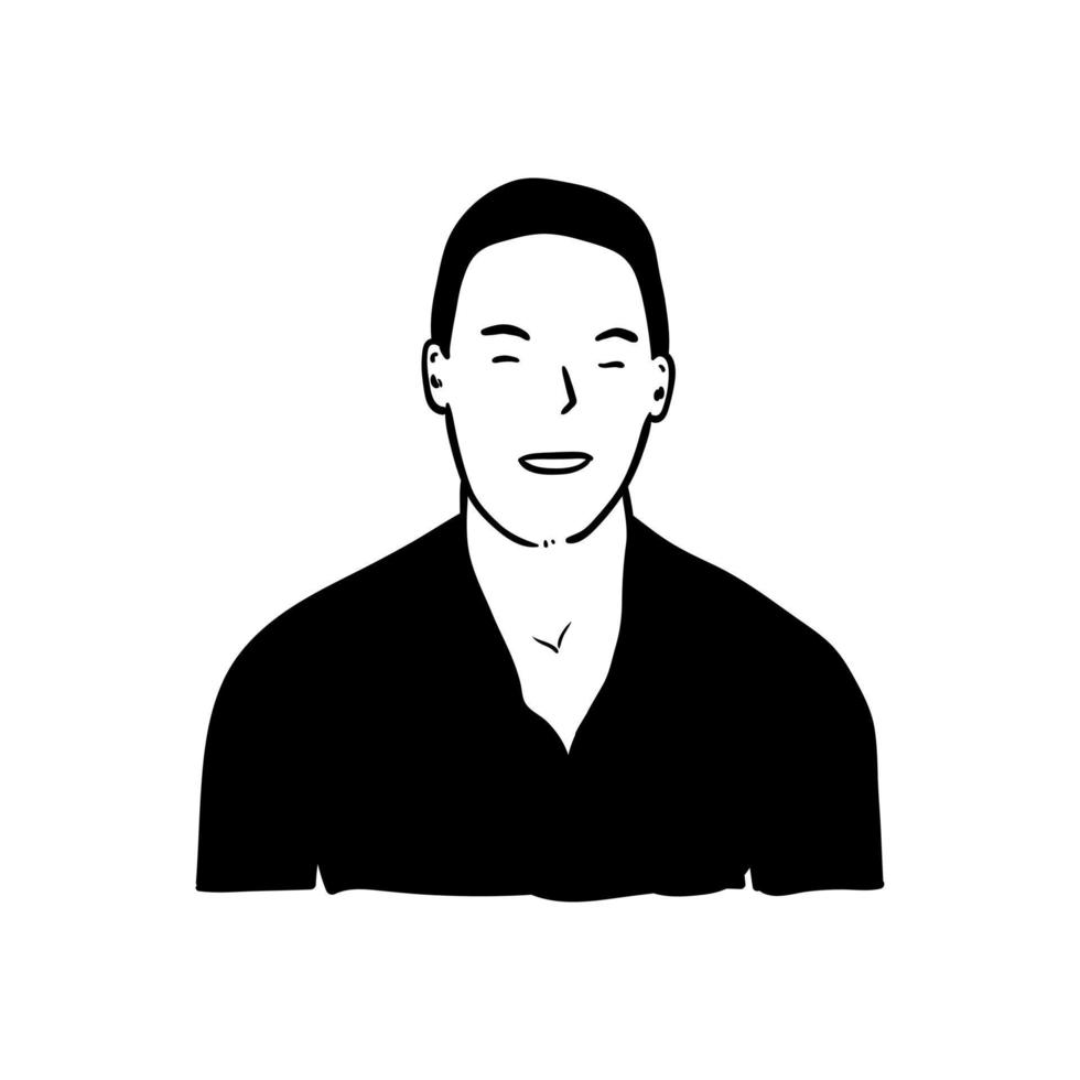ilustración de personaje de avatar de personas con diseño minimalista vector