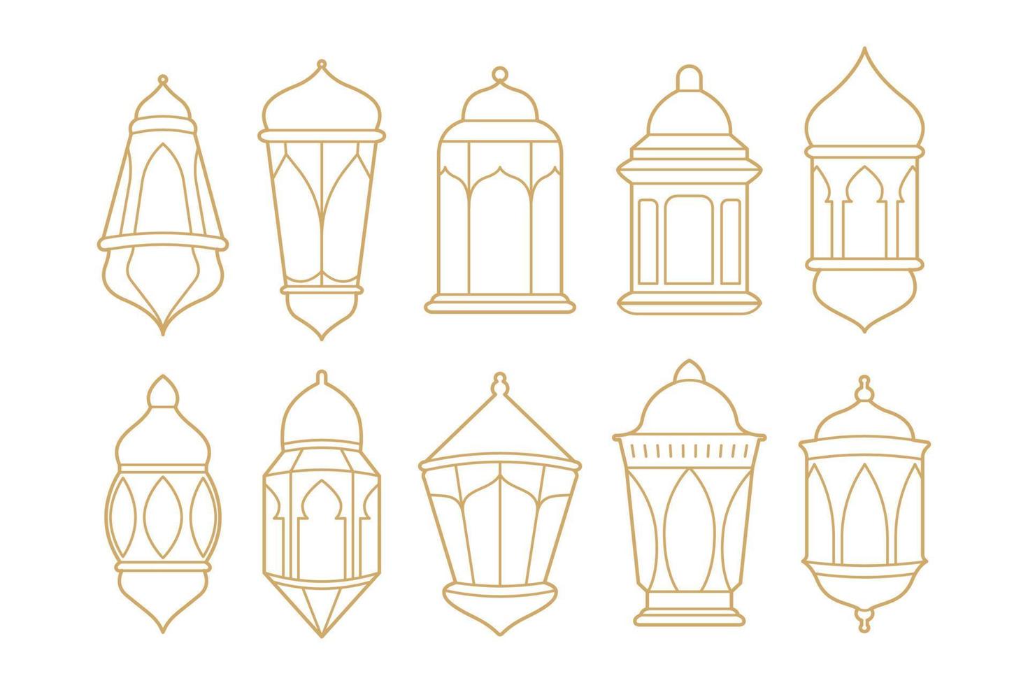 Arabic traditional Ramadan Kareem eastern lanterns vector