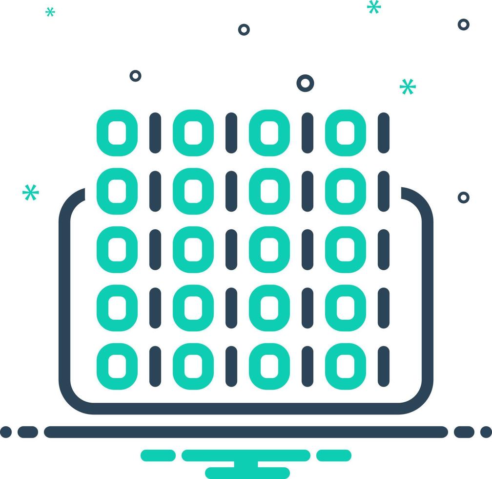 mix icon for binary coding vector