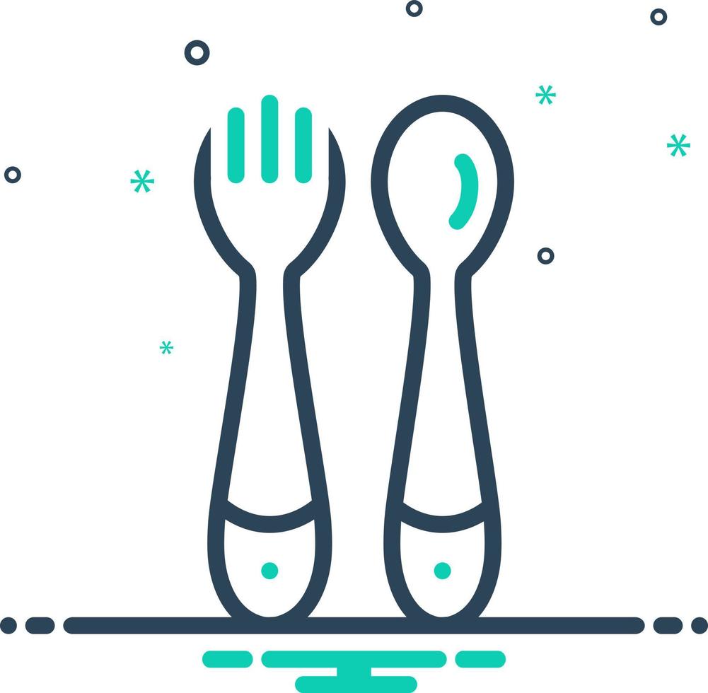 mix icon for training spoon and fork vector