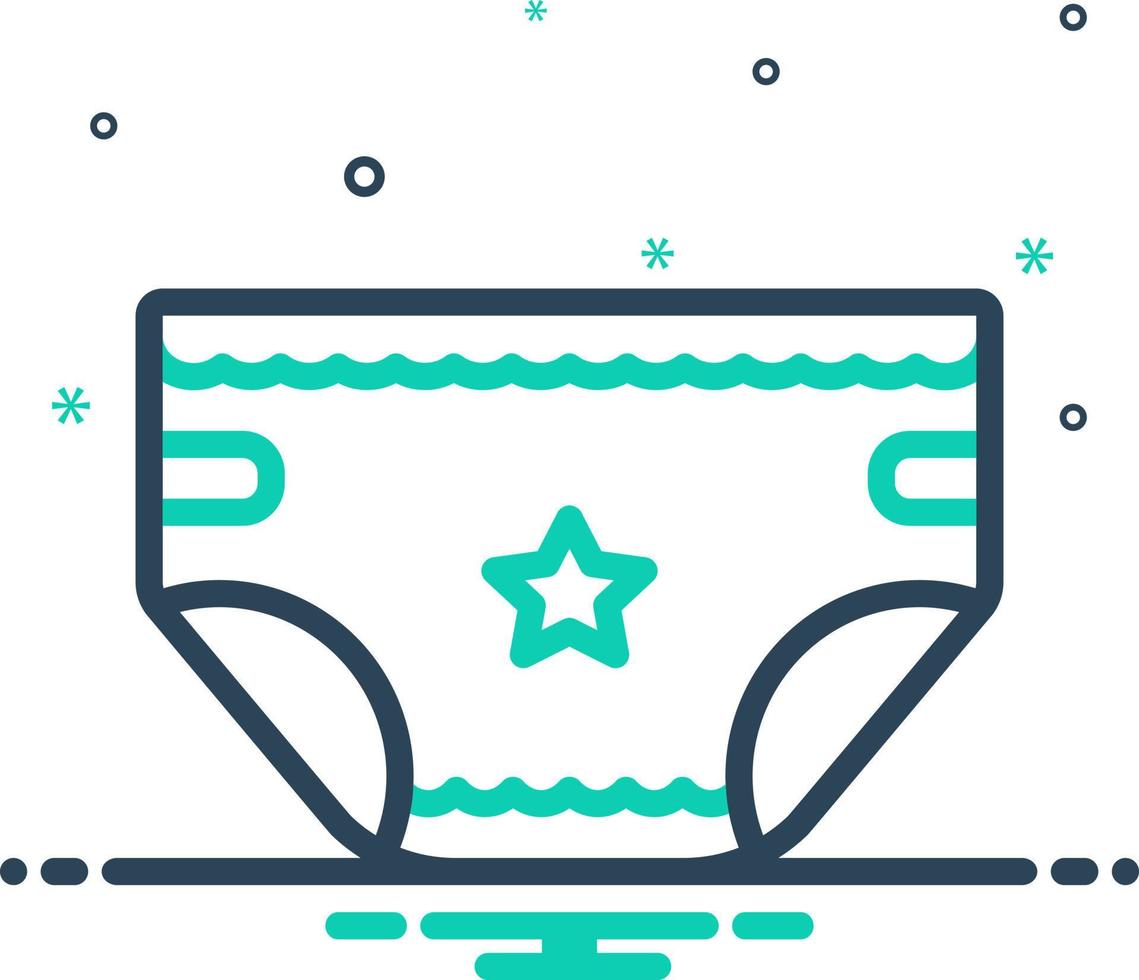 mix icon for baby diaper vector