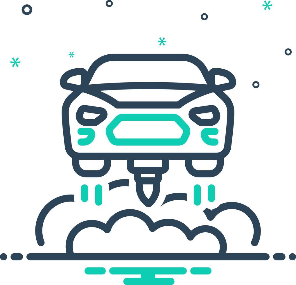mix icon for flying car vector