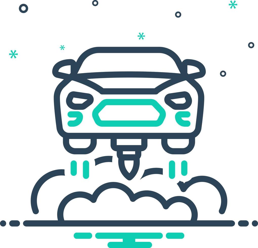 icono de mezcla para coche volador vector