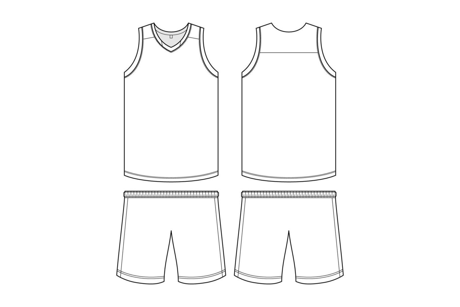 BASKETBALL JERSEY MOCKUP VECTOR LINE ART