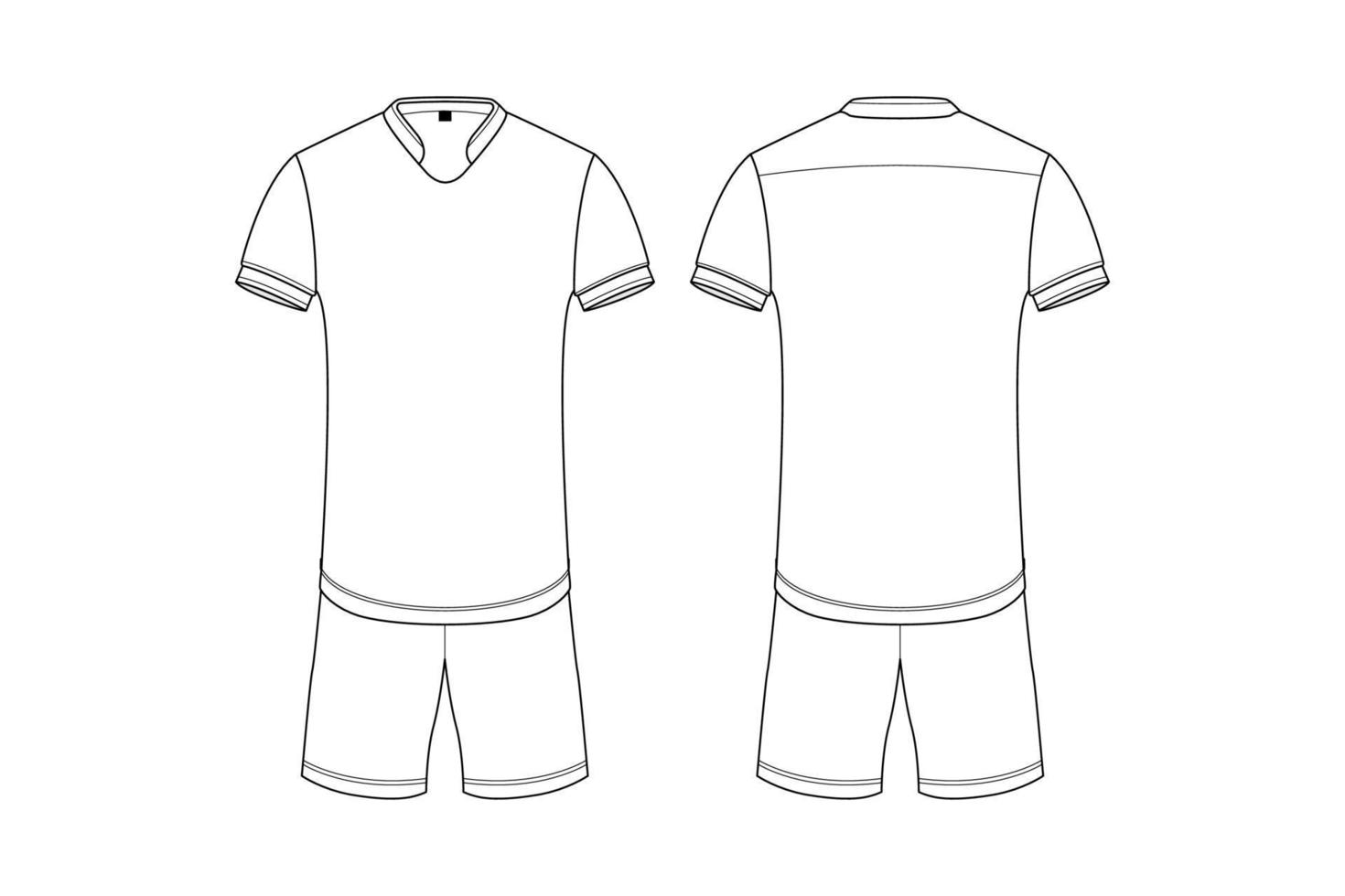 arte de línea de vector de maqueta de camiseta de fútbol