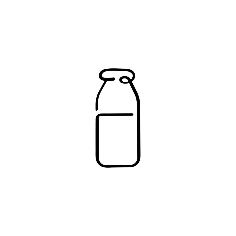 Milk Bottle Line Style Icon Design vector