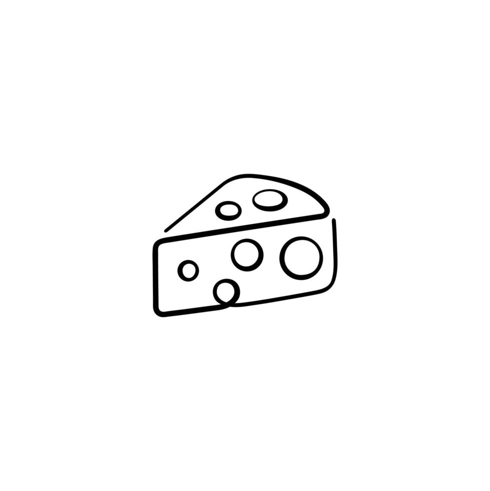 diseño de icono de estilo de línea de queso vector