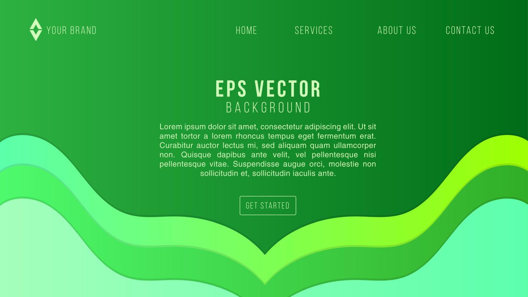 Abstract Green Paper Layer Cut Web Background. website template vector