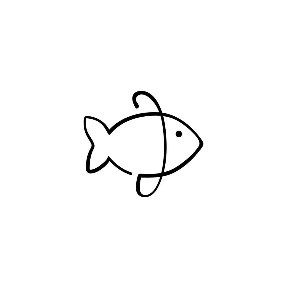 Fish Line Style Icon Design vector