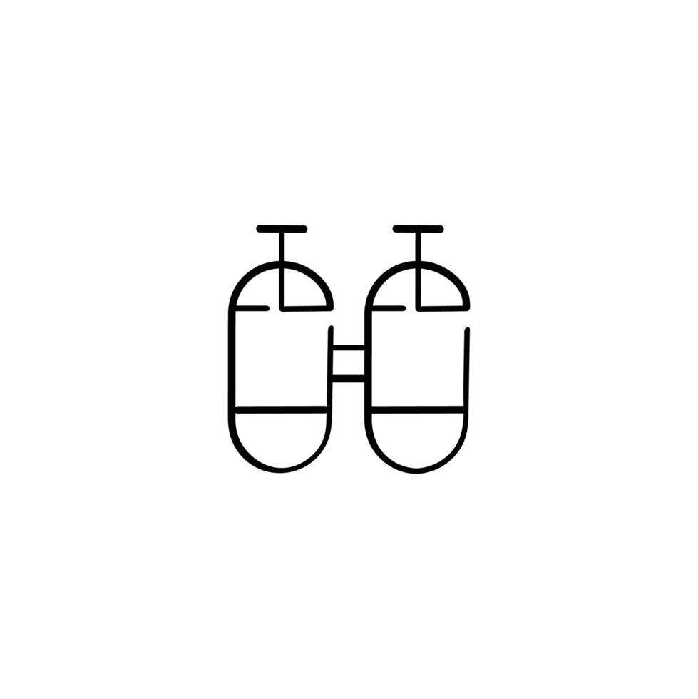 Oxygen Tank Line Style Icon Design vector