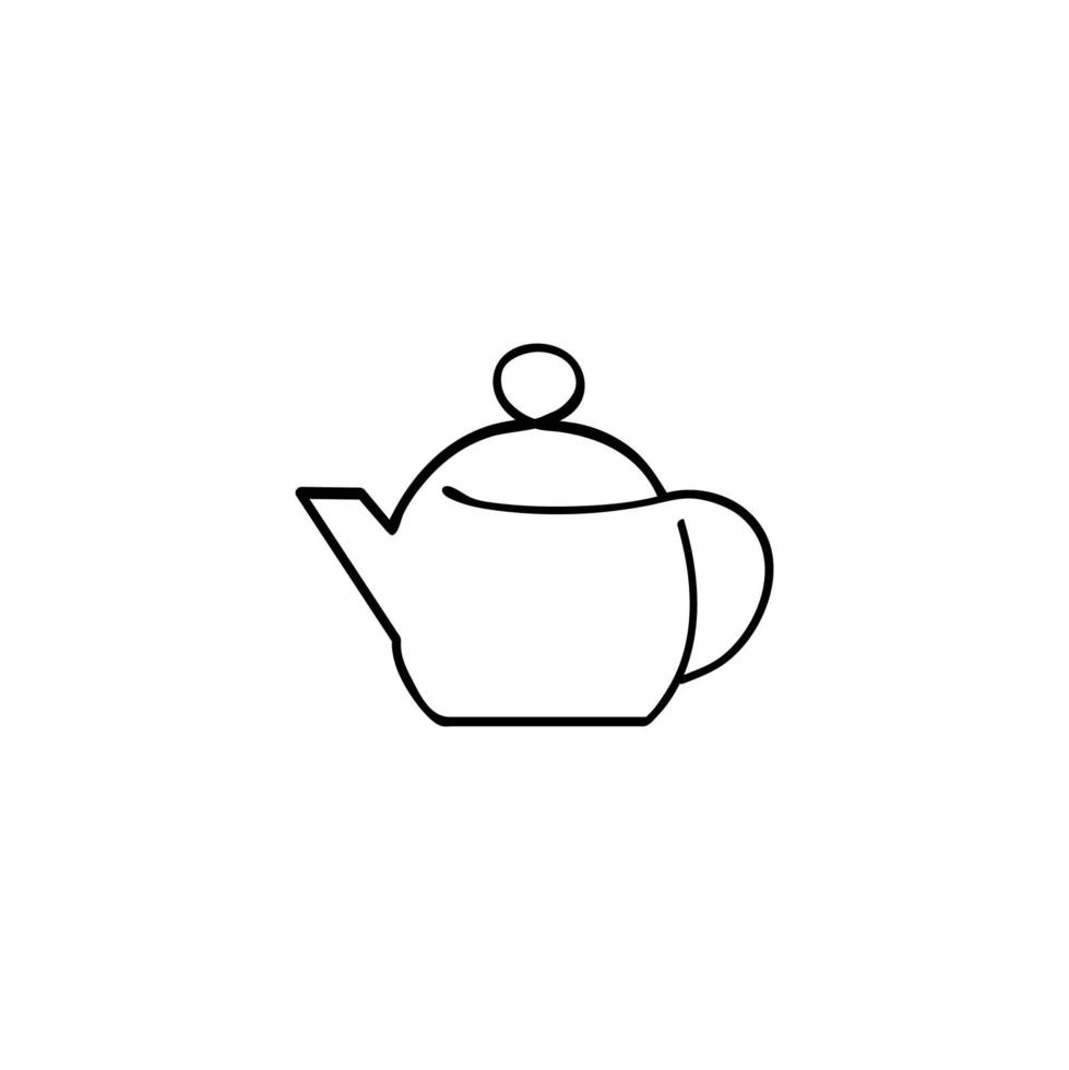 Tea Pot Line Style Icon Design vector