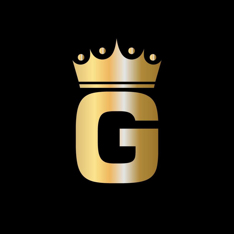 Letter G Charity Crown Logo Design With Unit Symbol Vector Template