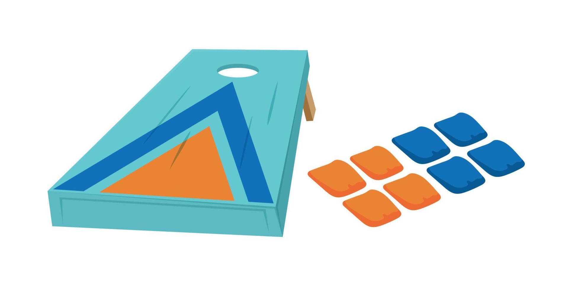 corn hole game with board and bag vector