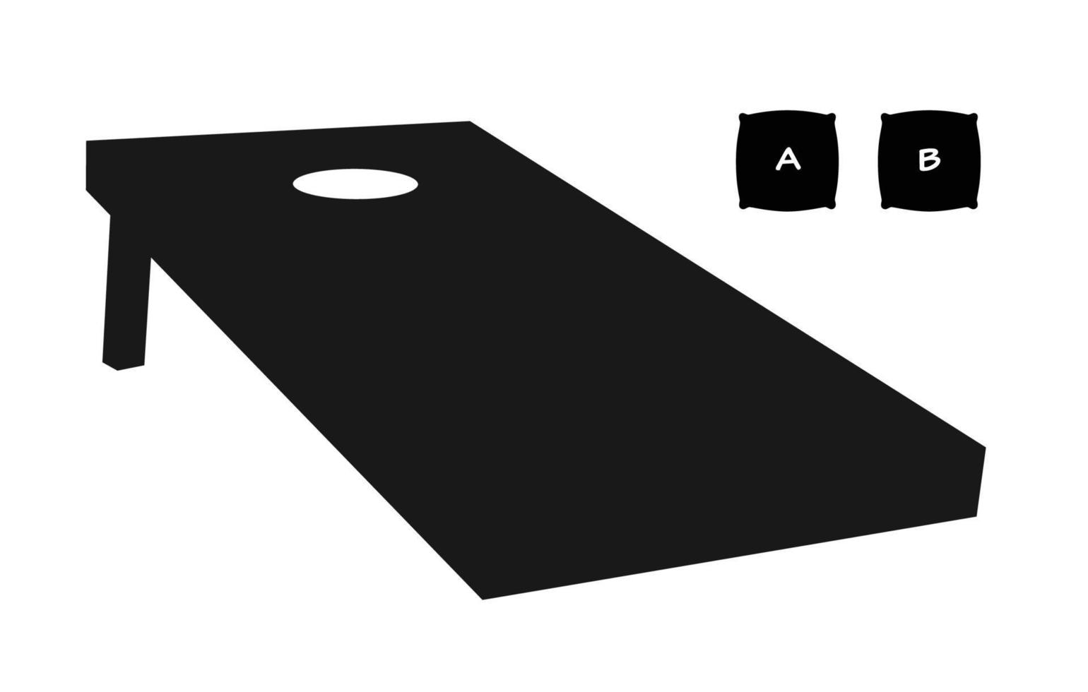 corn hole game with board and bag vector