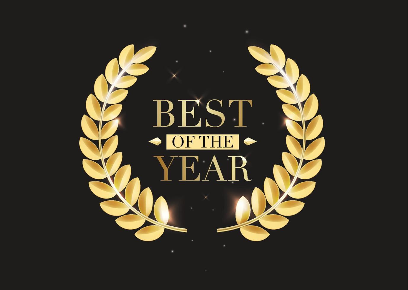 logotipo del premio al mejor del año. vector