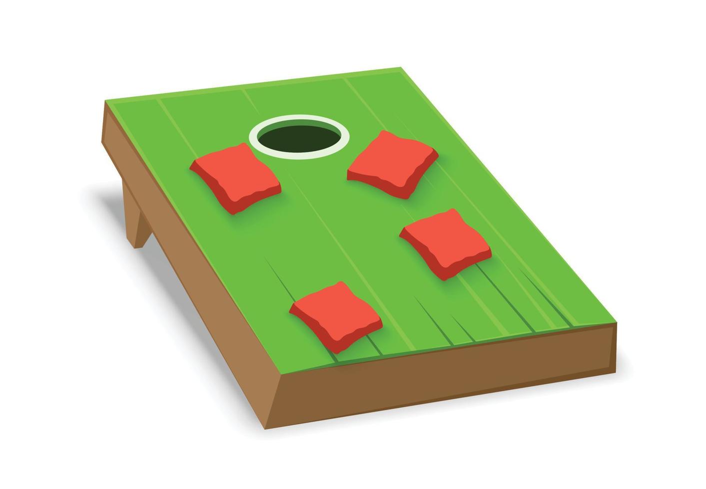 corn hole game with board and bag vector