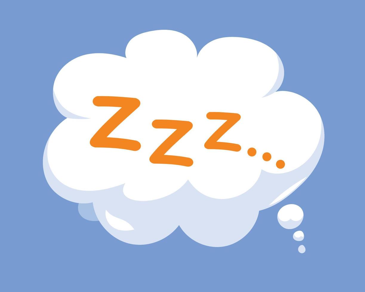 bocadillo de diálogo con zzz. dormir plano icono vector