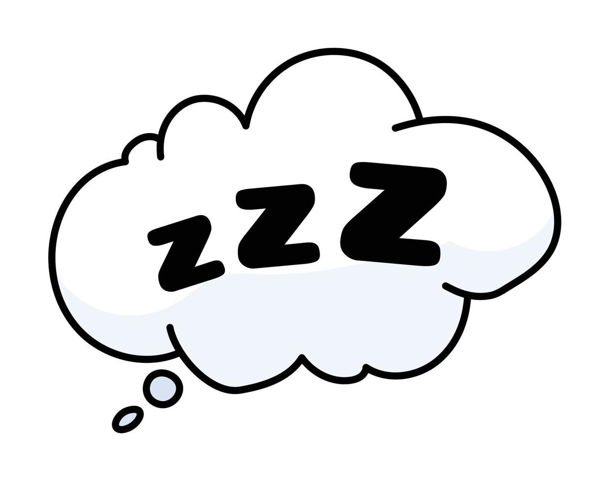 bocadillo de diálogo con zzz. dormir plano icono vector