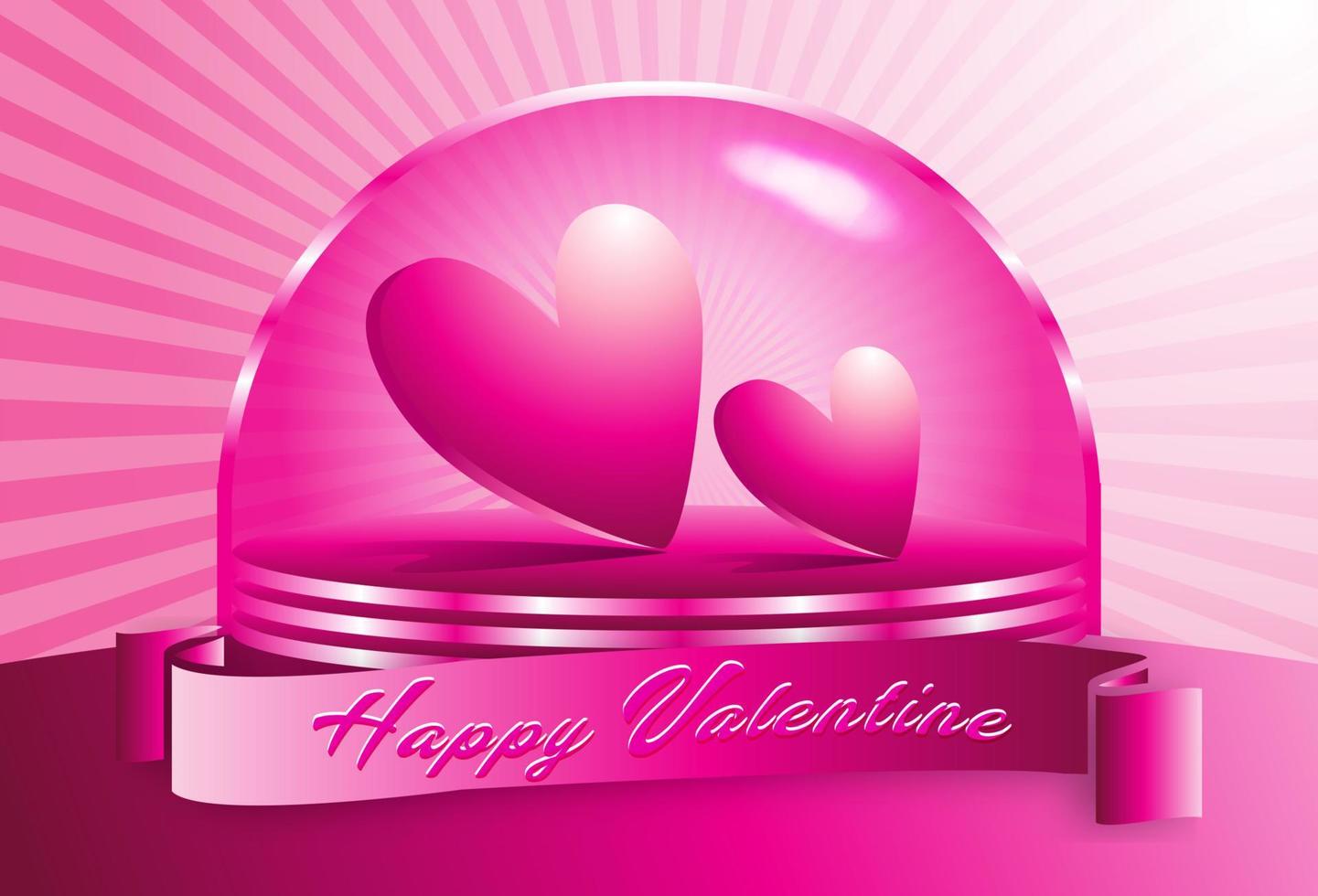 Valentines day background with product display and Heart Shaped vector