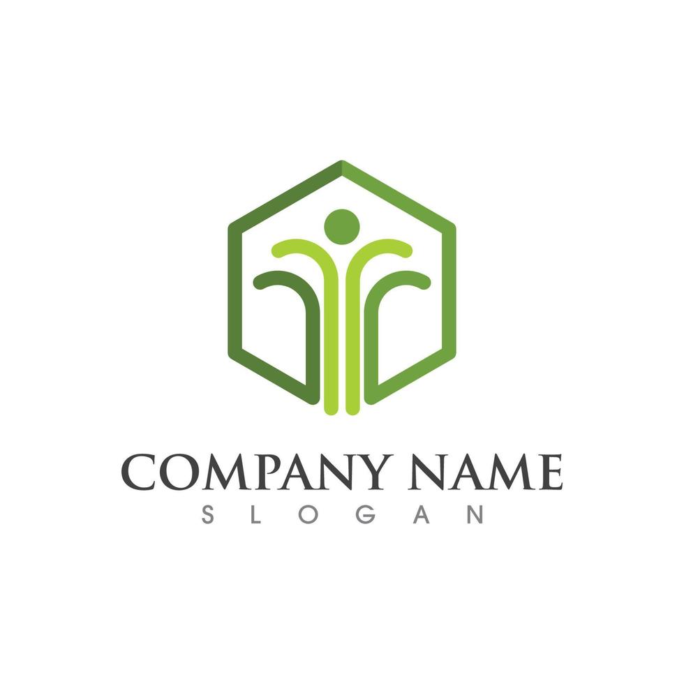 Logos of green Tree leaf ecology vector