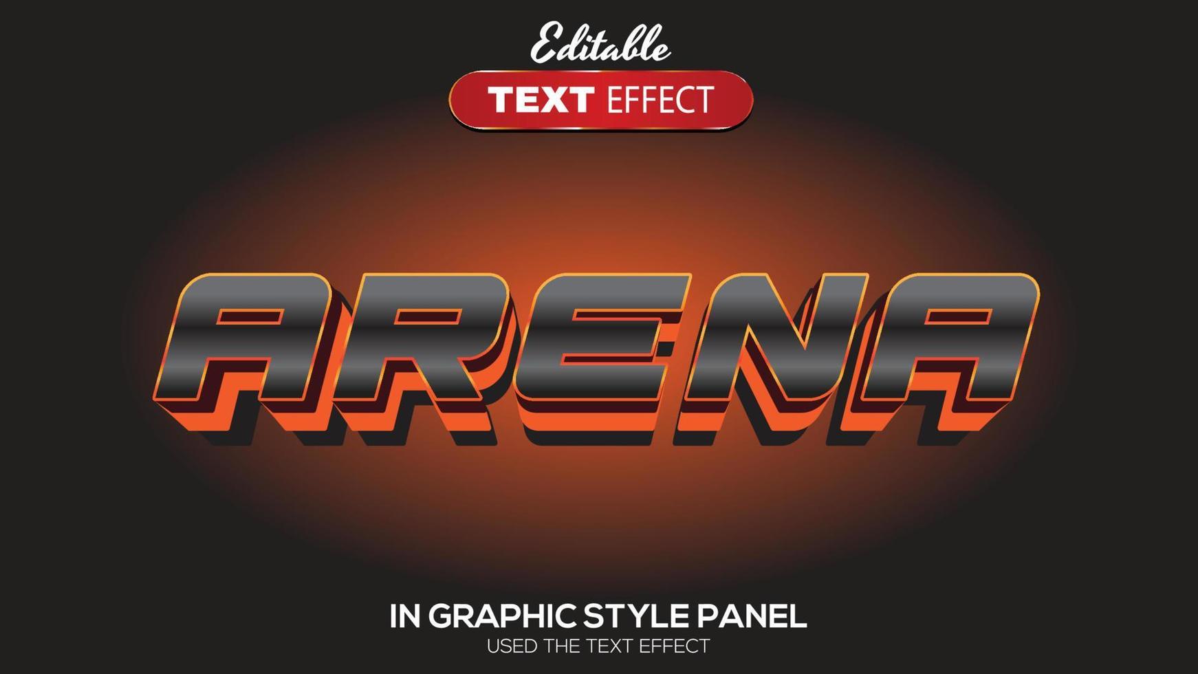 3D editable text effect arena theme vector