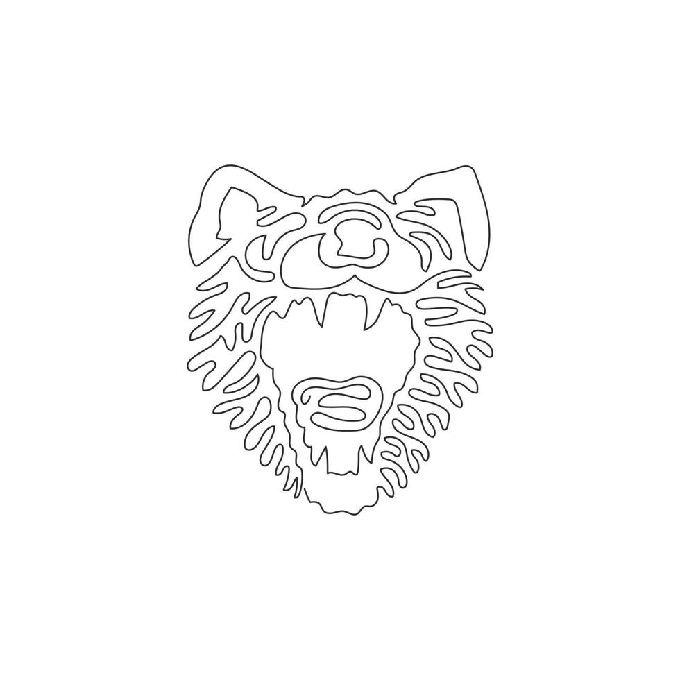 Single one line drawing of biting attacks tasmania devil abstract art. Continuous line draw graphic design vector illustration of carnivorous tasmania for icon, symbol, company logo, poster wall decor