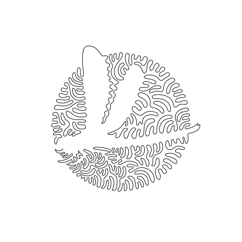 dibujo de una sola línea rizada del adorable arte abstracto de libélula. dibujo de línea continua diseño gráfico ilustración vectorial de alas transparentes libélula para icono, símbolo, logotipo, arte de pared boho vector