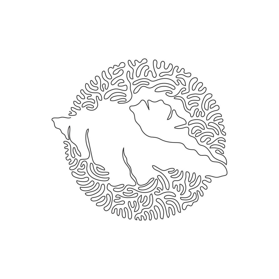 dibujo continuo de una línea curva de conchas marinas vacías arte abstracto en círculo. ilustración de vector de trazo editable de una sola línea de linda concha marina para logotipo, decoración de pared, arte imprimible boho