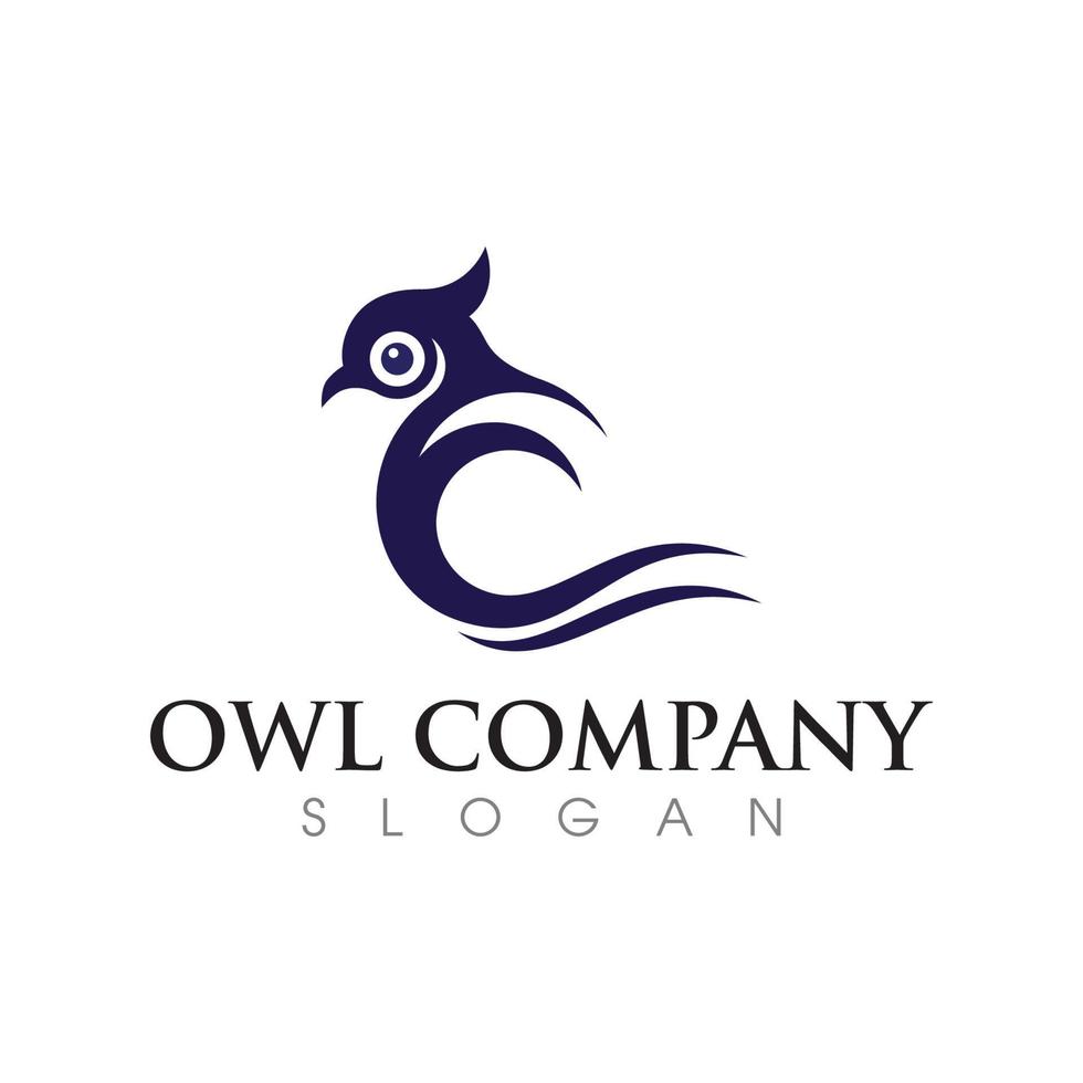 owl bird illustration logo template vector