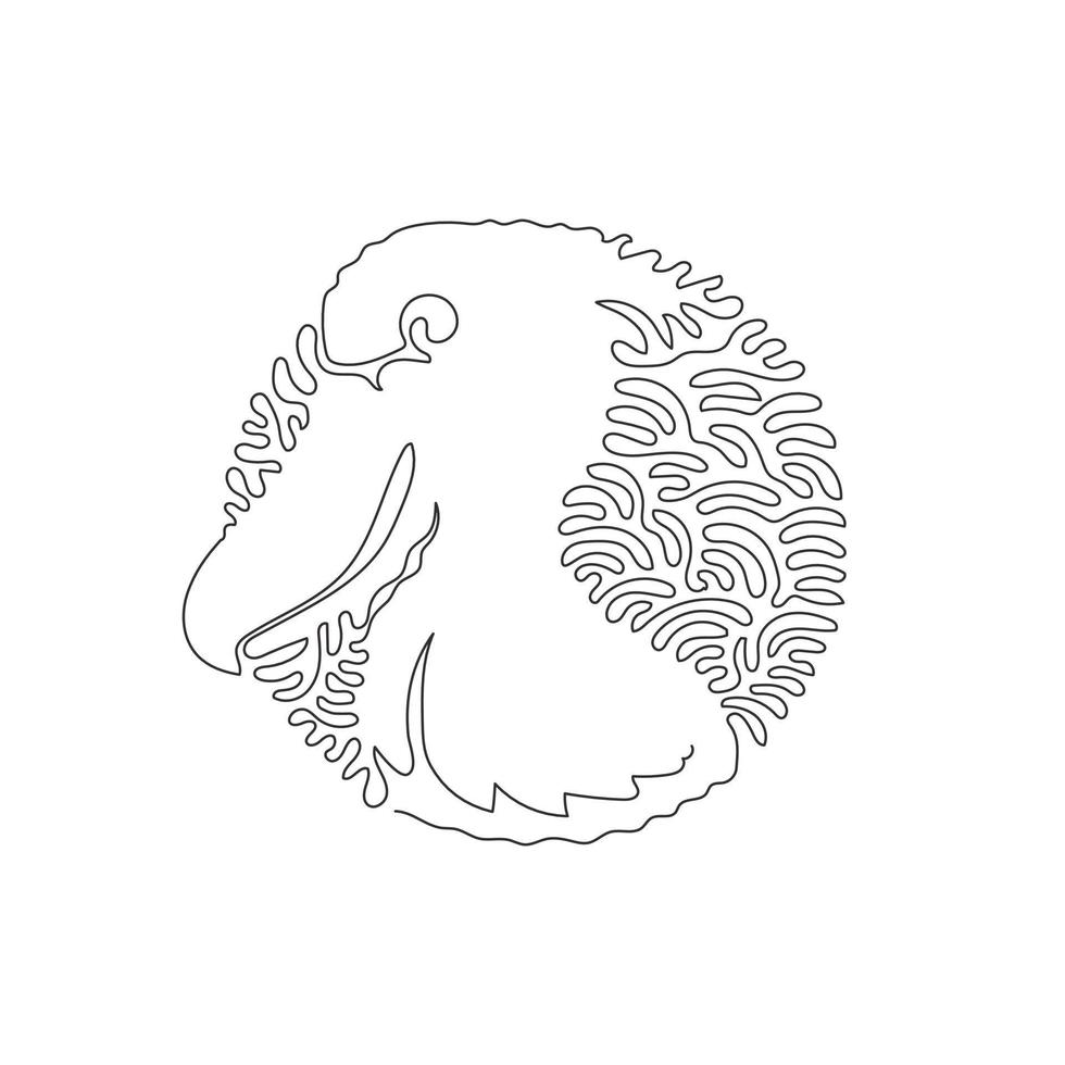Single curly one line drawing of cute shoebill abstract art. Continuous line draw graphic design vector illustration of unique is its foot long beak shoebill for icon, symbol, logo, poster wall decor
