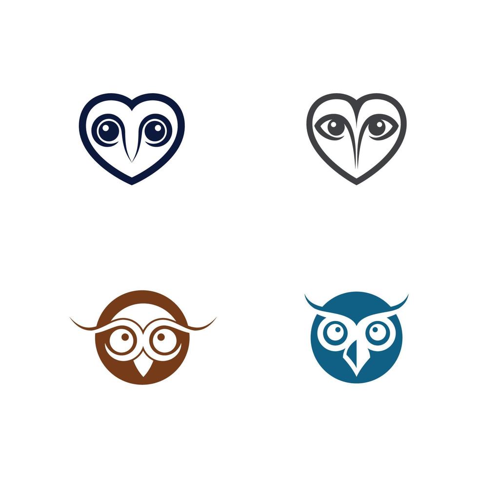 owl bird illustration logo template vector