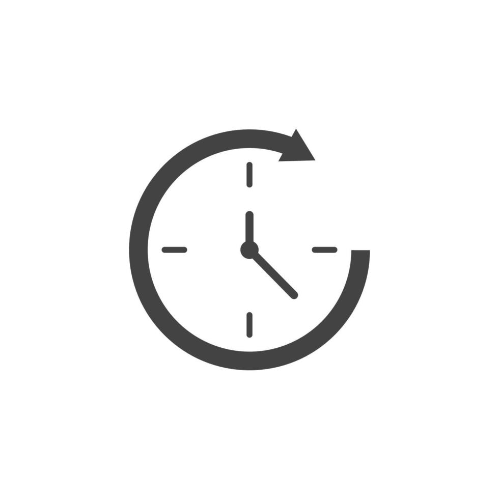 clock icon vector flat illustration