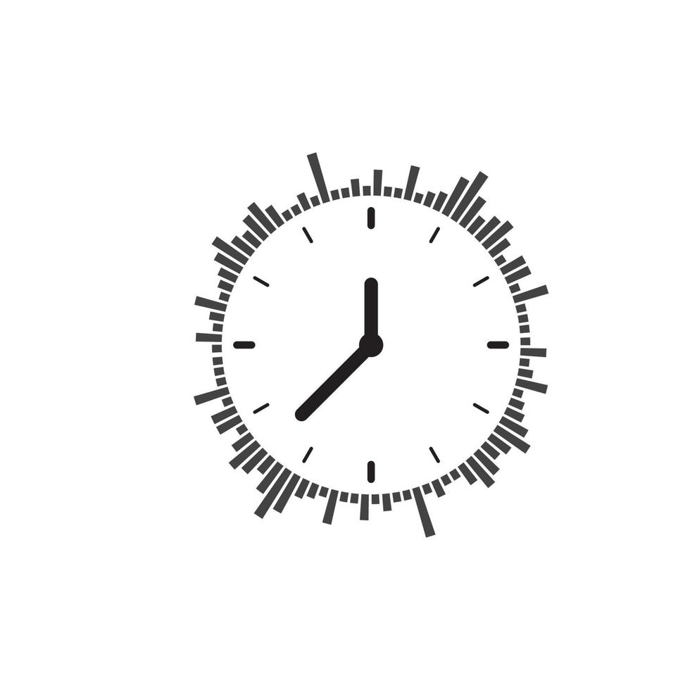 clock icon vector flat illustration