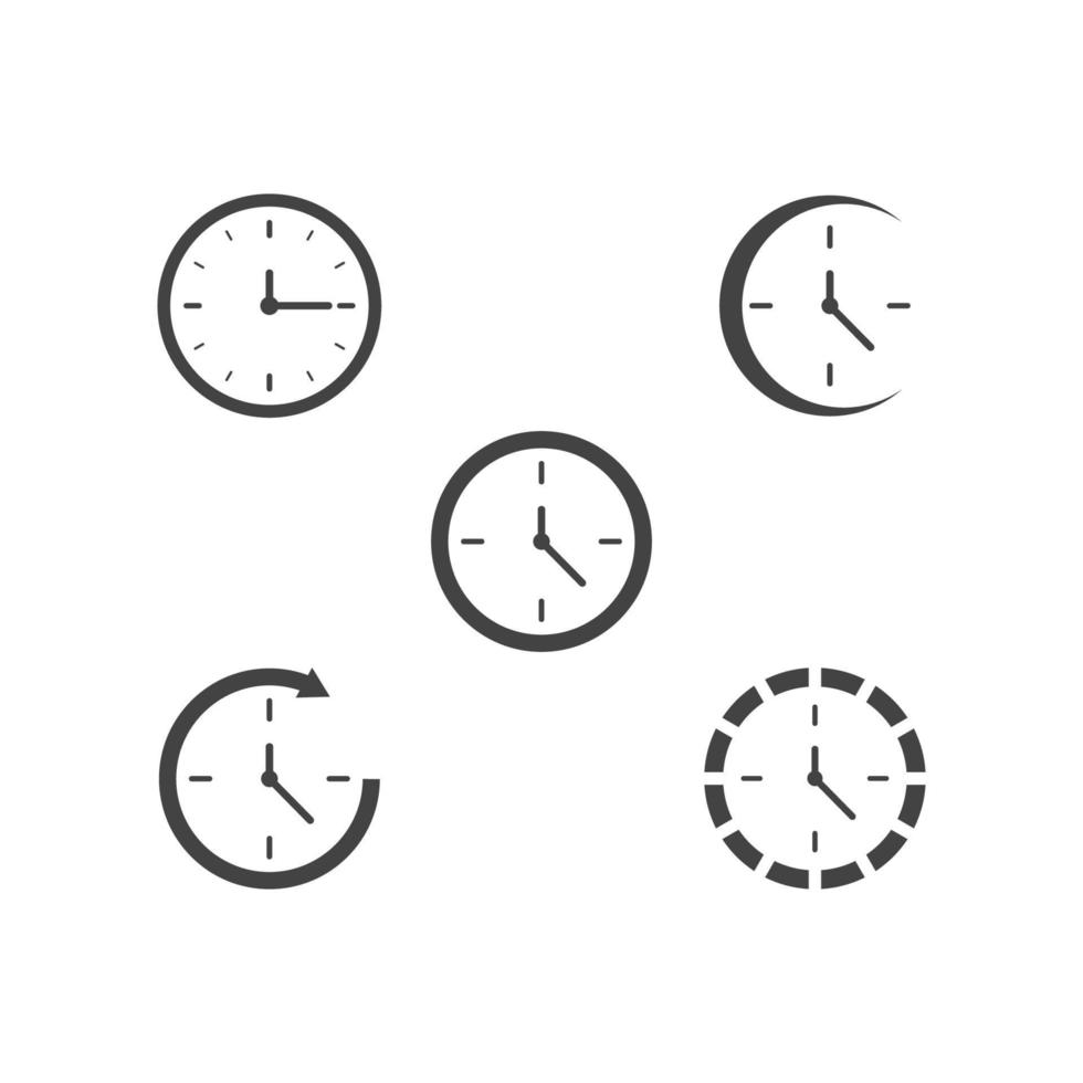 clock icon vector flat illustration