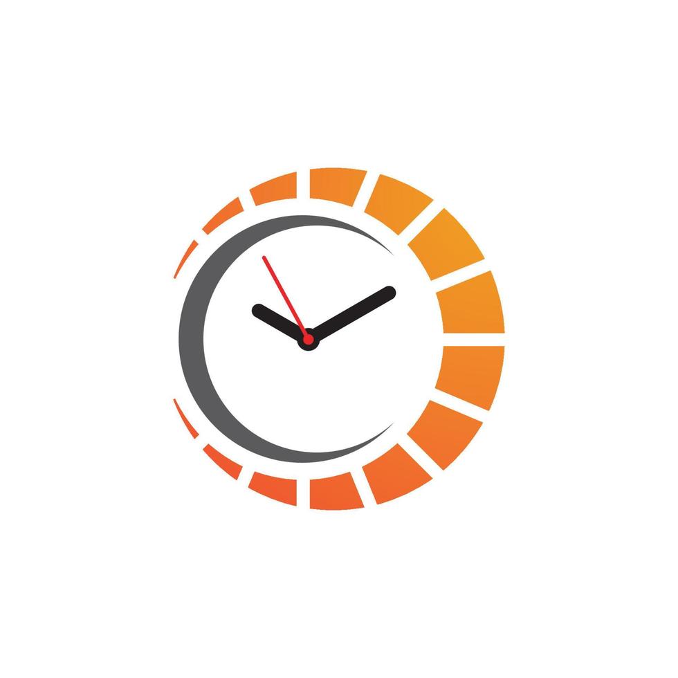 clock icon vector flat illustration