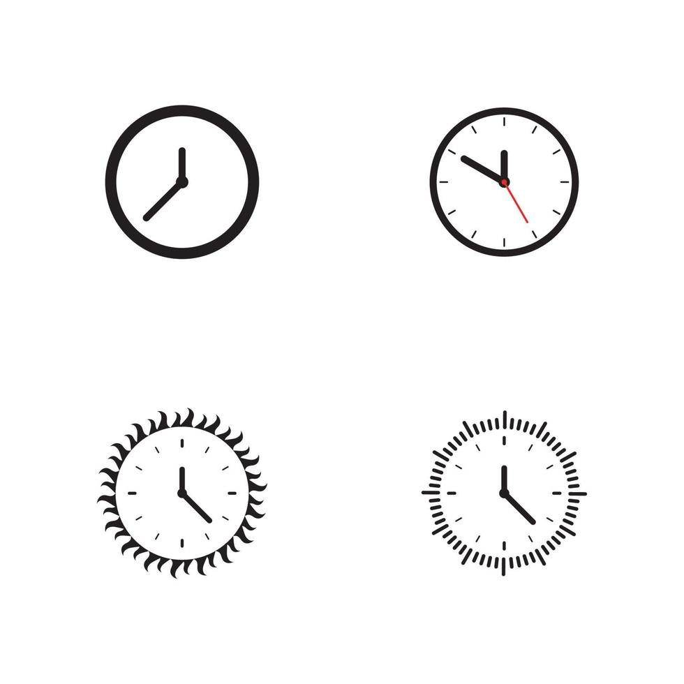 clock icon vector flat illustration