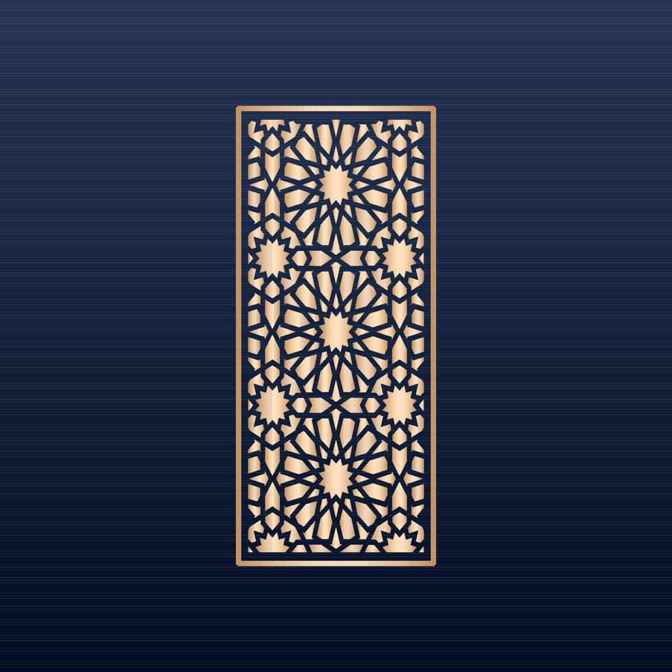 Collection of invitations with laser cut - Gold islamic ornament patterns collection - Laser cut square ornamental panels set. cabinet fretwork screen. metal design, wood carving - Vector