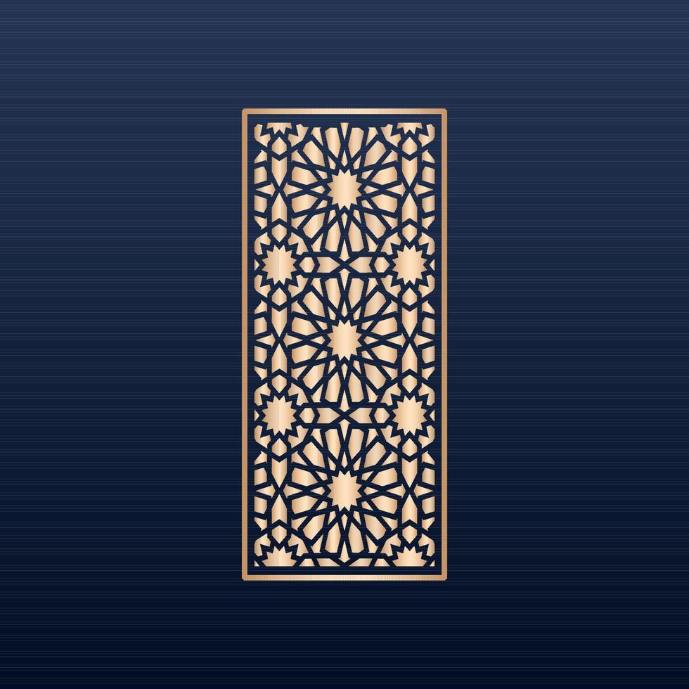 Collection of invitations with laser cut - Gold islamic ornament patterns collection - Laser cut square ornamental panels set. cabinet fretwork screen. metal design, wood carving - Vector